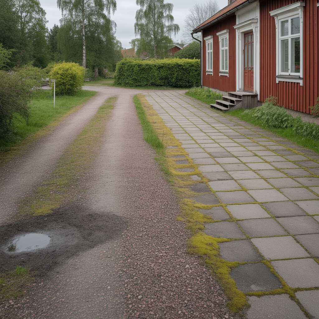 grusgang eller marksten jamforelse av kostnad over tid